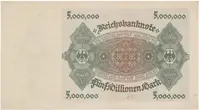 Německo, 5 Millionen Mark 1923, Ro.88 - fotografie 2
