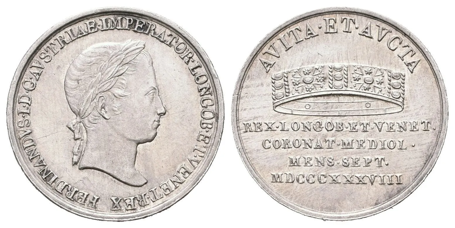 AR Malý žeton 1838 - Ke korunovaci na lombardsko-benátského krále 6. 9. 1838 — 1