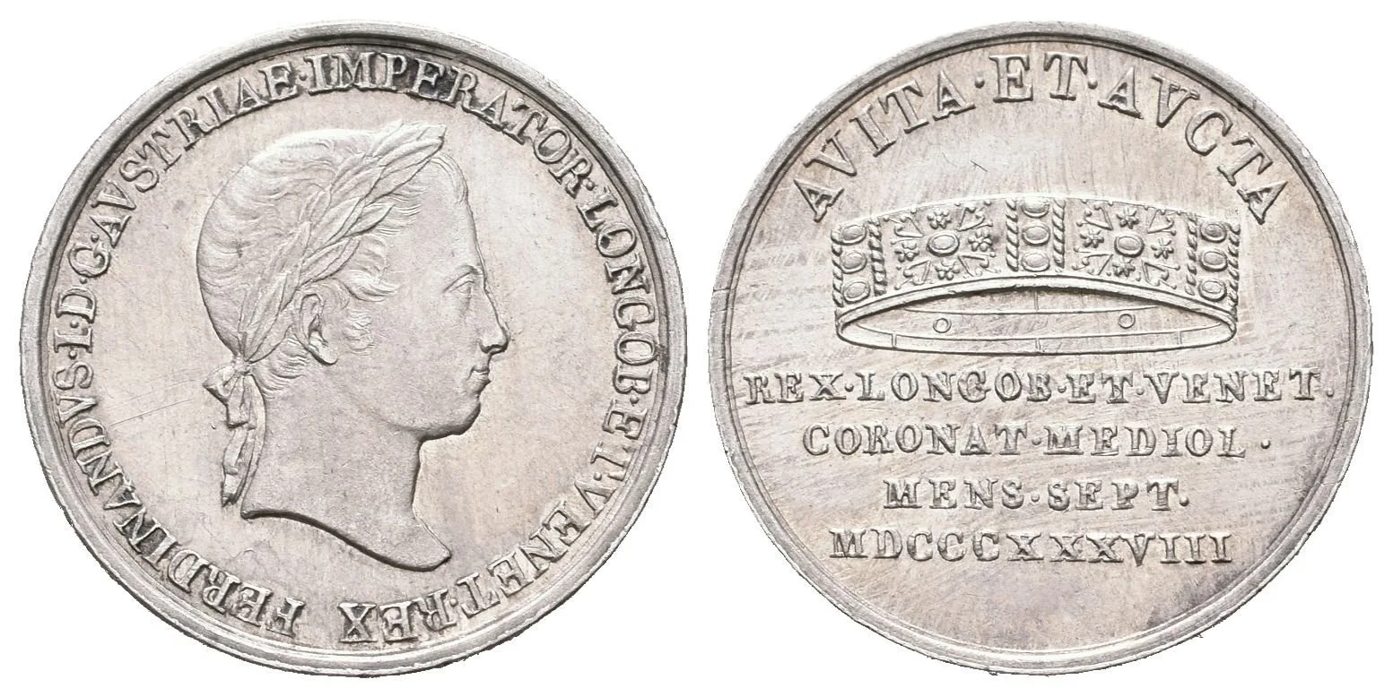 AR Malý žeton 1838 - Ke korunovaci na lombardsko-benátského krále 6. 9. 1838 — 1