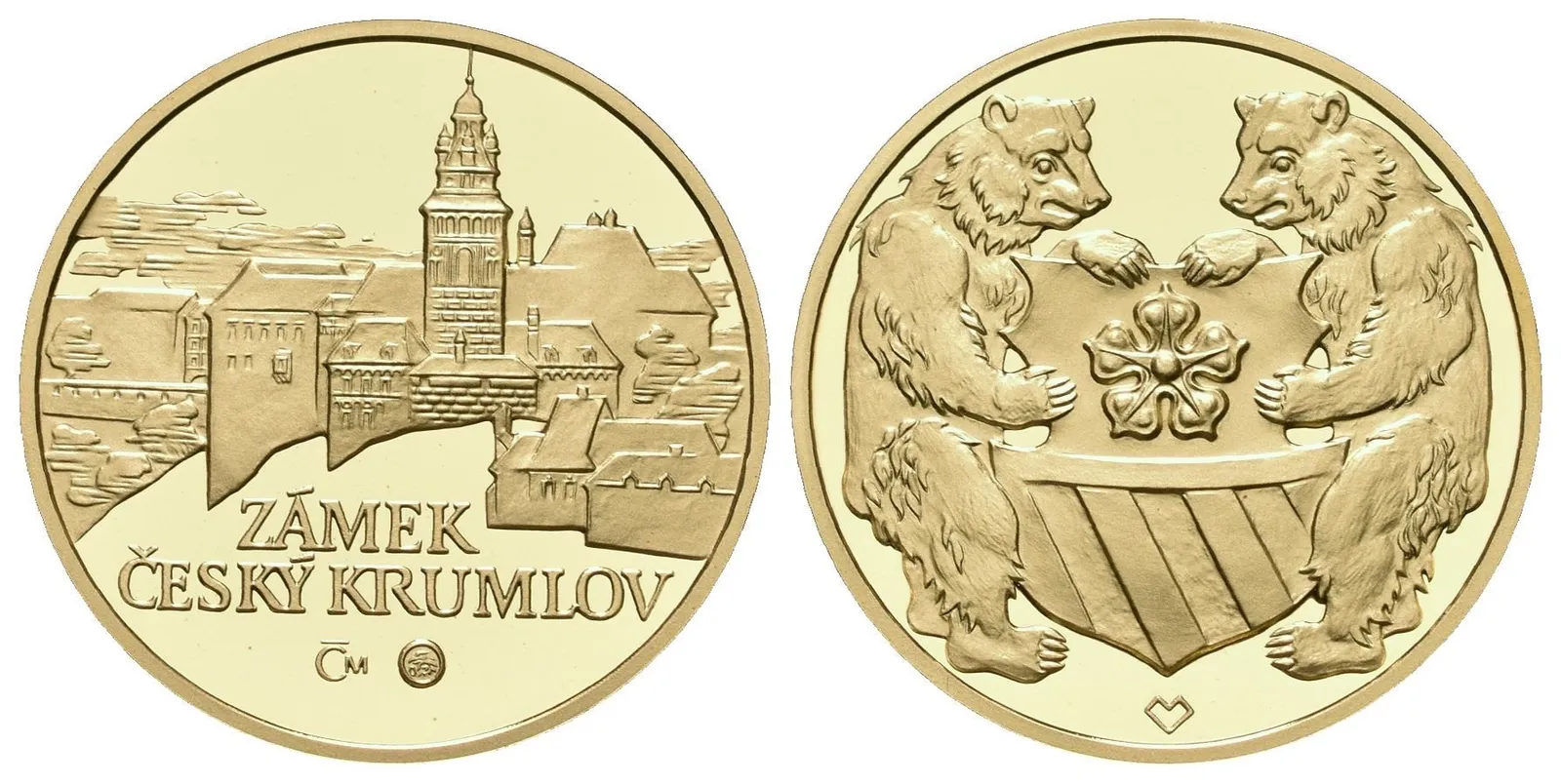 Medaile 2010 (Vitanovský, Lietava) - Zámek Český Krumlov. Au 0,999, 22 mm (7,78 g), — 1