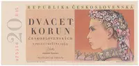 Československo, 20 Koruna 1949, II. vydání, perforace 3 md svisle, Hej.85a.S1