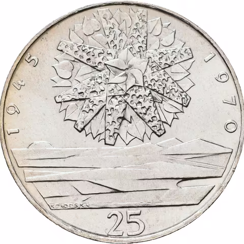 25 Kčs 1970 - 25. výročí osvobození Československa a Slovenské národní divadlo