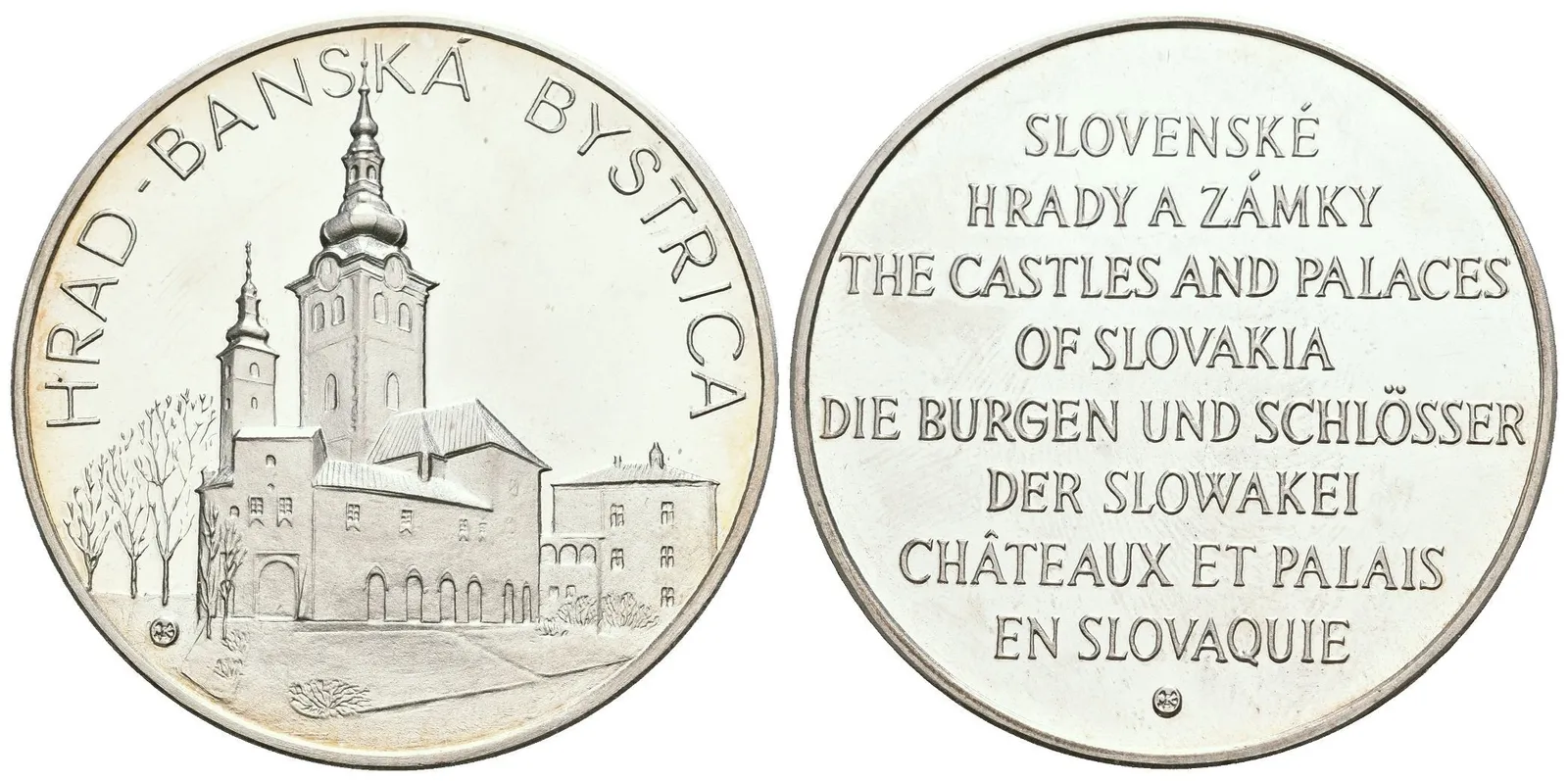 AR Medaile b.l. - Hrad Báňská Bystřice, ze série Slovenské hrady a zámky. — 1