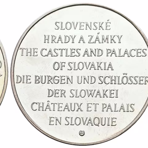 AR Medaile b.l. - Hrad Báňská Bystřice, ze série Slovenské hrady a zámky.