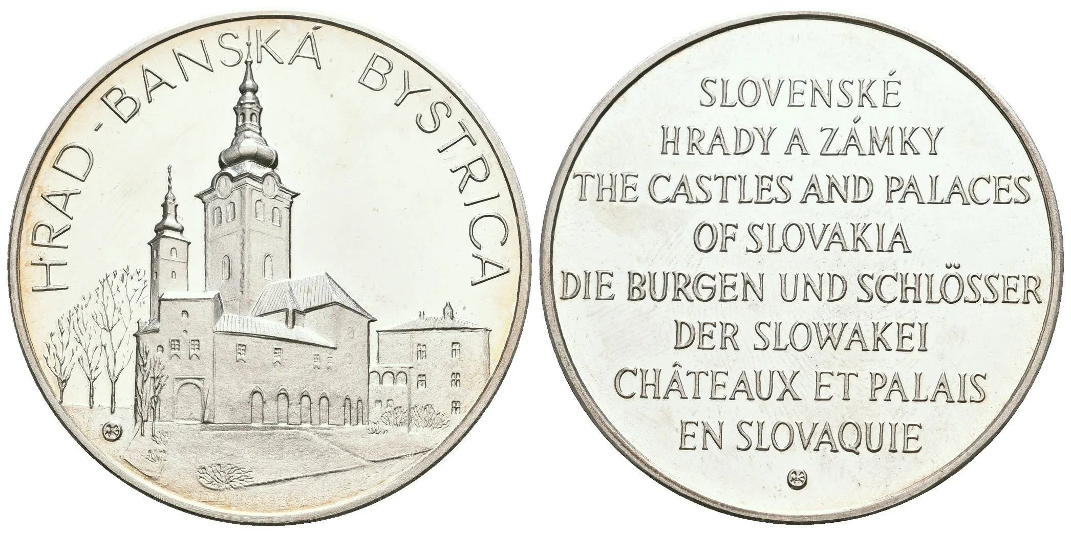AR Medaile b.l. - Hrad Báňská Bystřice, ze série Slovenské hrady a zámky. — 1