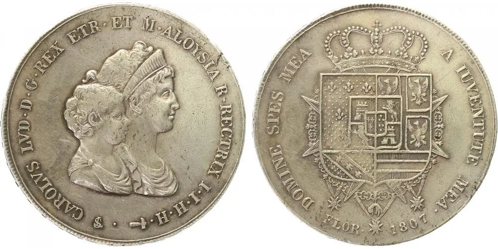 Itálie - Toskánsko, Carolo Ludovico a Maria Louisa, 1803 - 1807 — 1