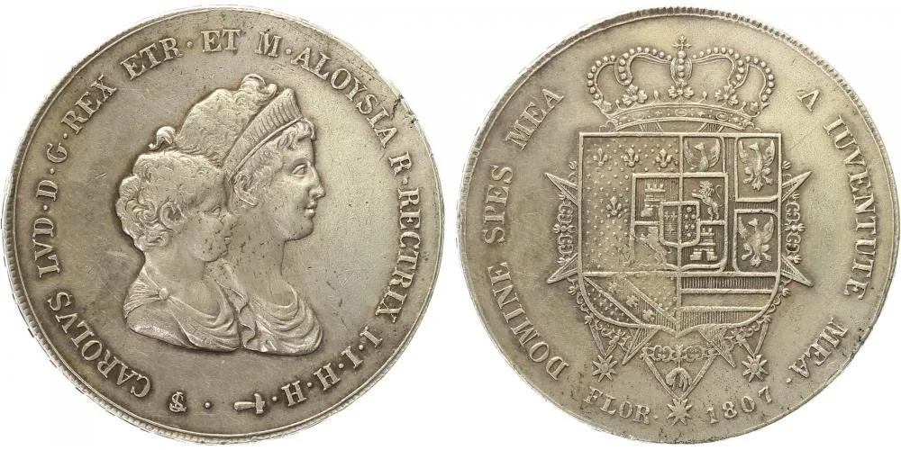 Itálie - Toskánsko, Carolo Ludovico a Maria Louisa, 1803 - 1807 — 1