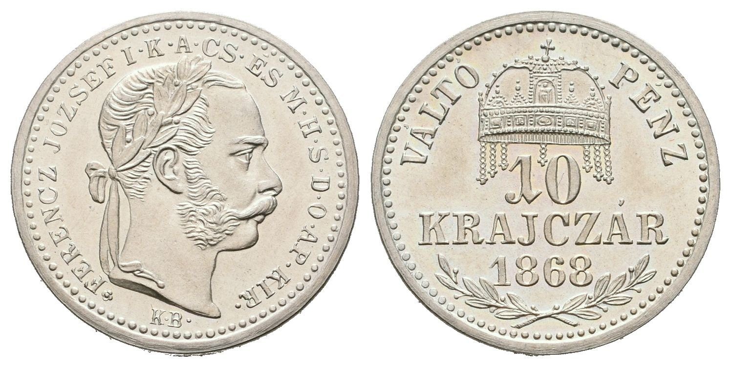 10 Krejcar 1868 KB, novoražba