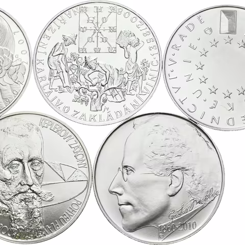 Soubor mincí 200 Kč 2007 - Jarmila Novotná, 2008 - Zakládání vinic,