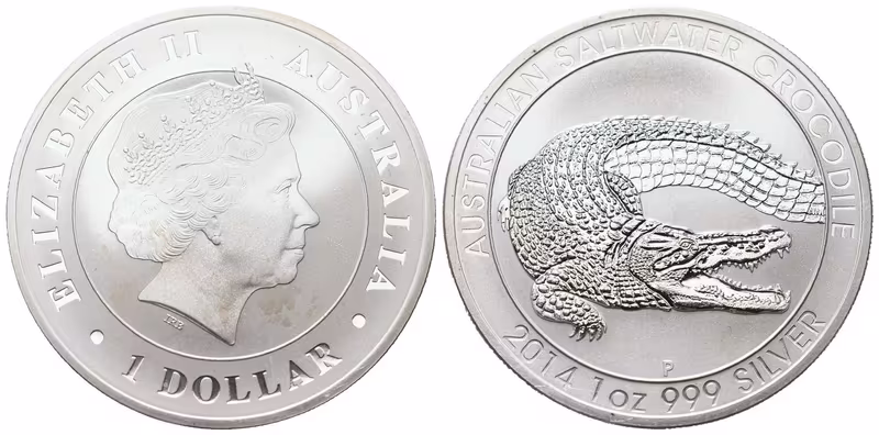 Austrálie, 1 Dollar 2014 - 1 Oz (Krokodýl)