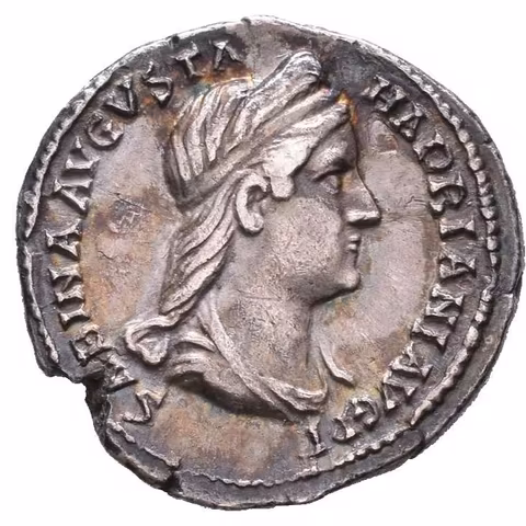 Denár, Rv: VESTA, sedící VESTA zleva, drží palladium a žezlo, RIC.397c,