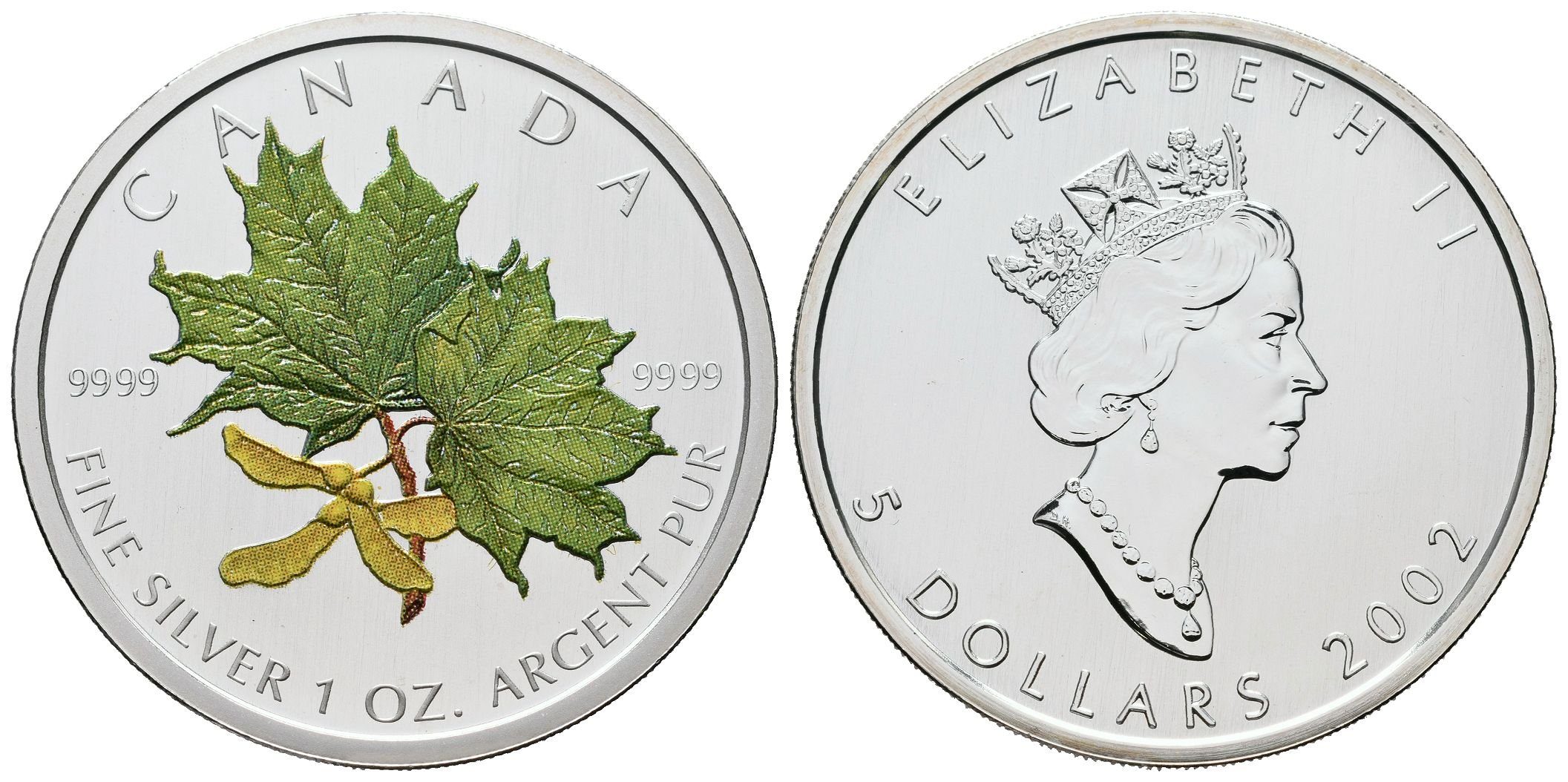 Kanada, 5 Dollars 2002 - Maple Leaf Coloured Coin