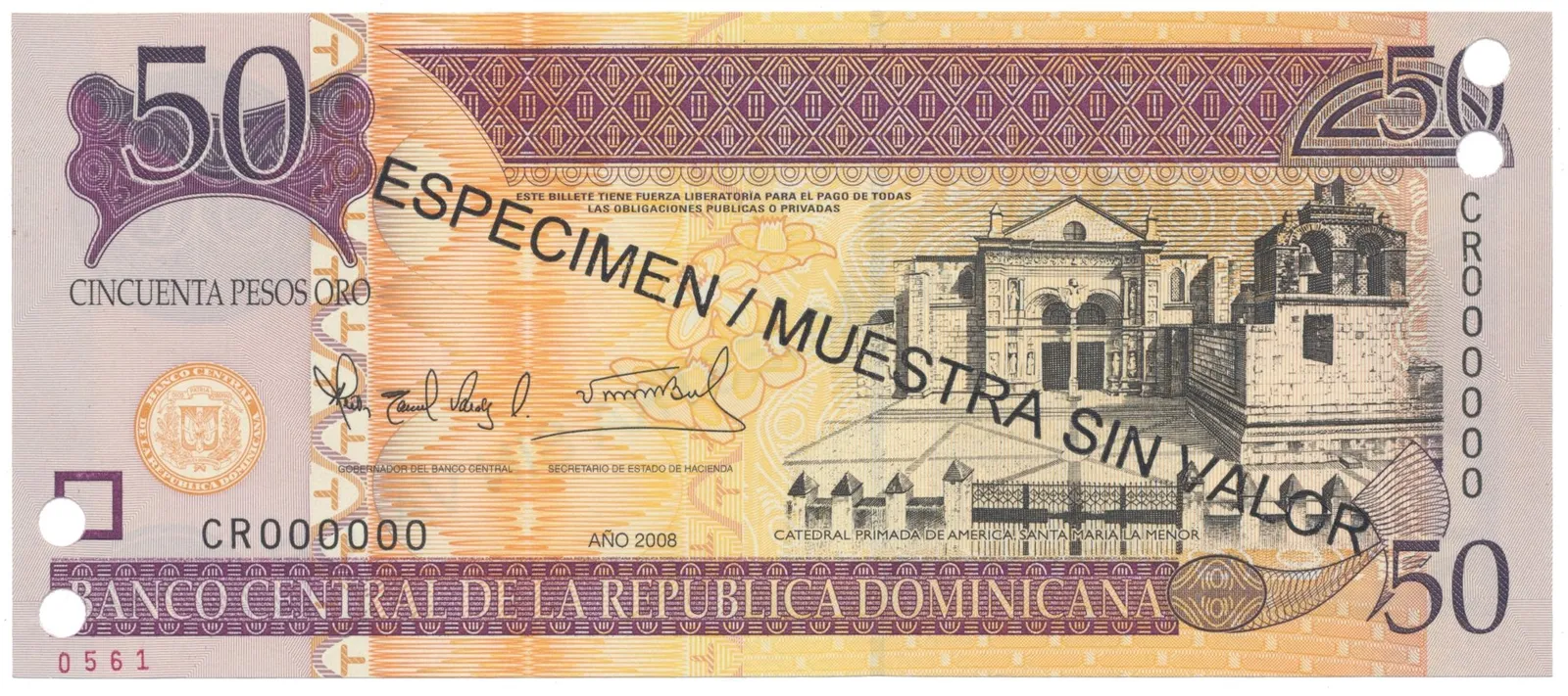 Dominikánská republika, 50 Pesos Oro 2008, P.176s2