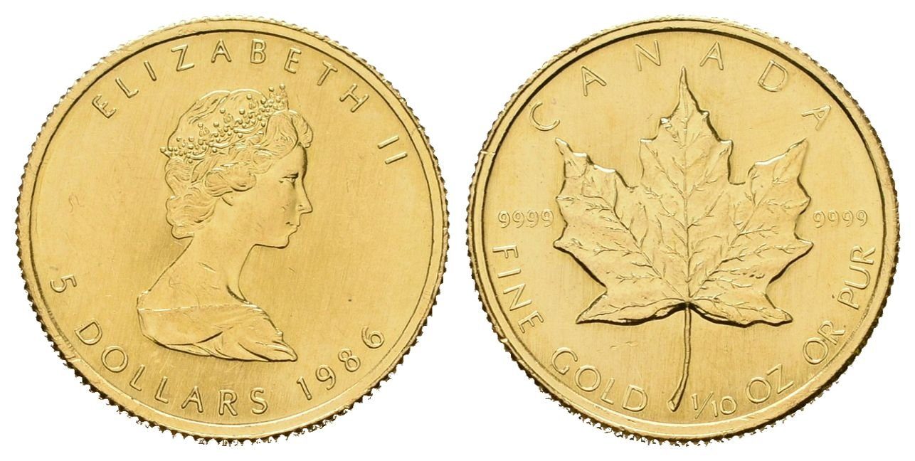 Kanada, 5 Dollars 1986 - Maple Leaf