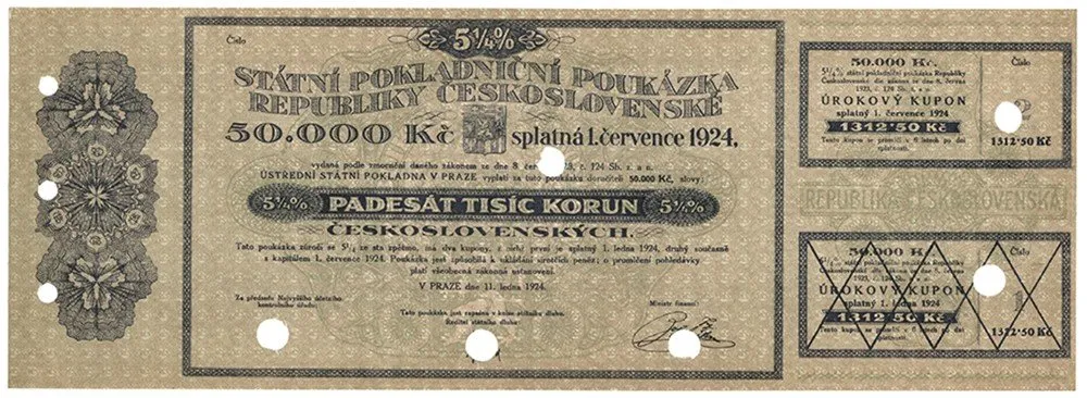 Státní pokladniční poukázky, 1919 - 1939 — 1
