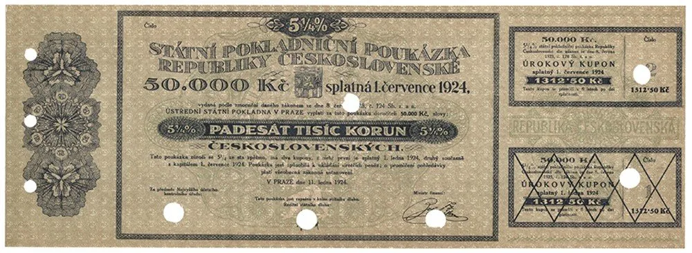 Státní pokladniční poukázky, 1919 - 1939 — 1