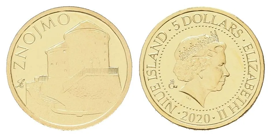 Zlatá mince Znojmo - dobová pohlednice