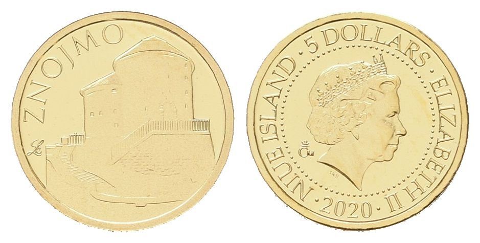 Zlatá mince Znojmo - dobová pohlednice