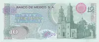 Mexiko, 10 Pesos 1969, P.63a, vzácnější datum vydání - fotografie 2