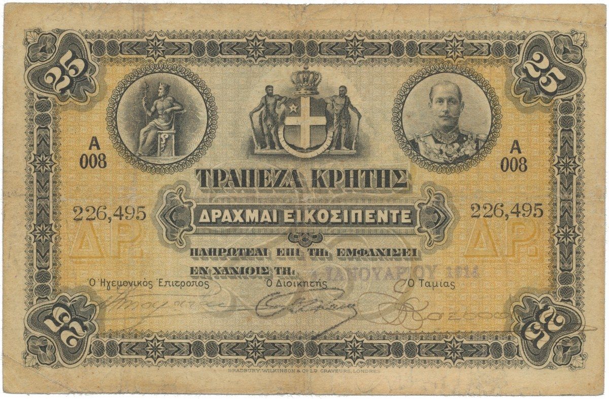Řecko - Kréta, 25 Drachmai 1914, P.S153