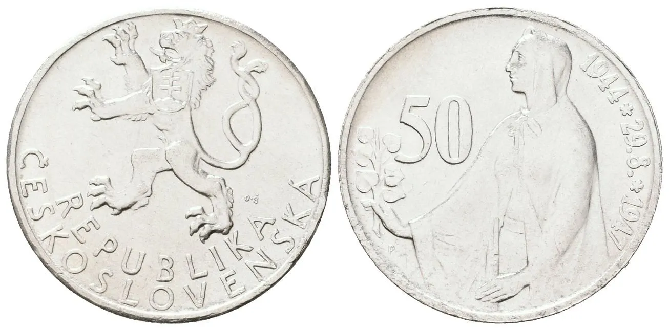 50 Koruna 1947 - 3. výročí SNP