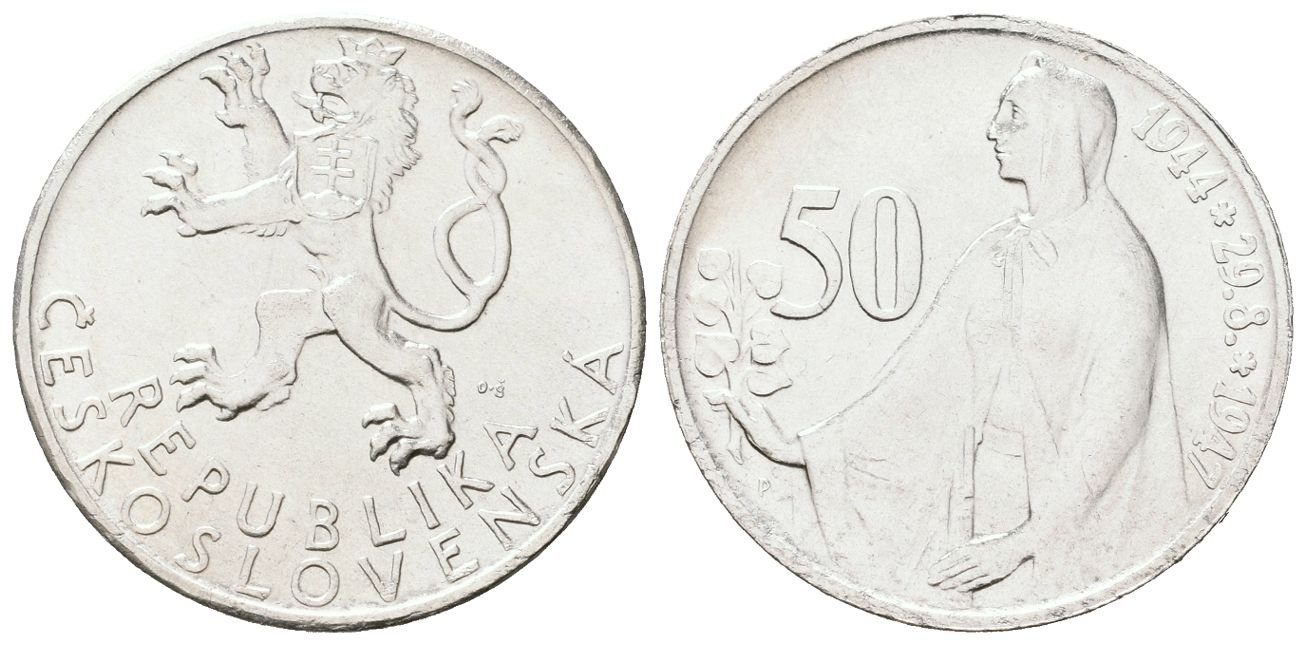 50 Koruna 1947 - 3. výročí SNP