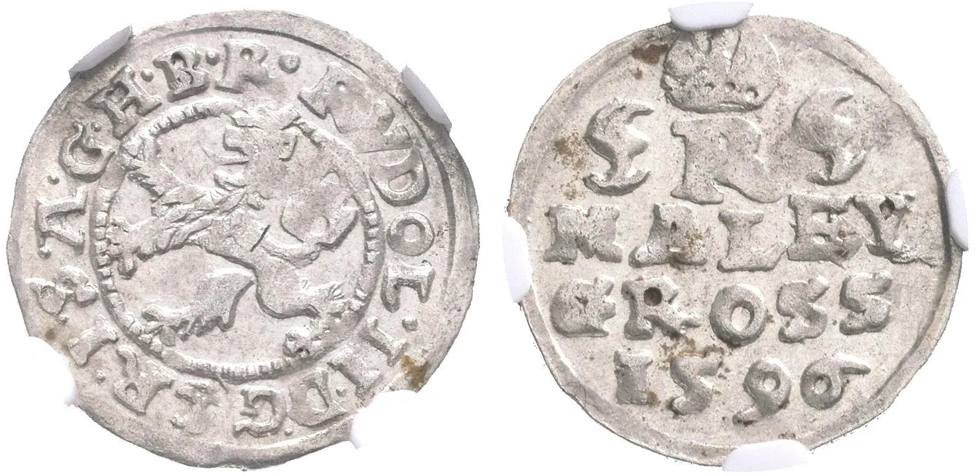 Malý groš 1596, České Budějovice-Mattighofer, HN.28a (opis 7a), značka volně, — 1