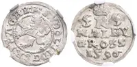 Malý groš 1596, České Budějovice-Mattighofer, HN.28a (opis 7a), značka volně, — 1