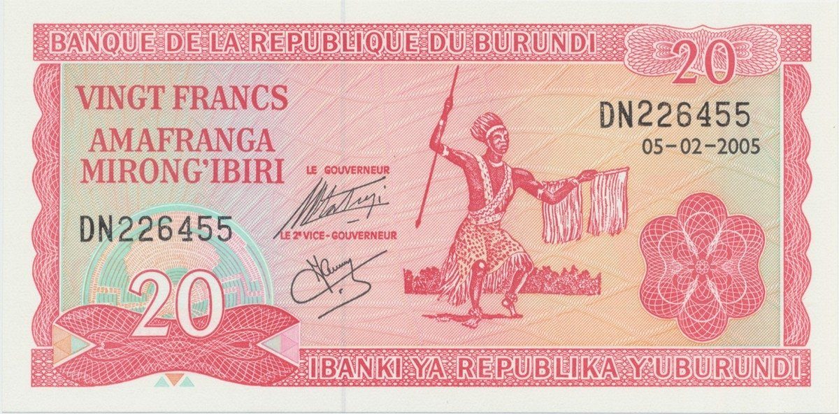 Burundi, 20 Francs 1989~2007, P.27
