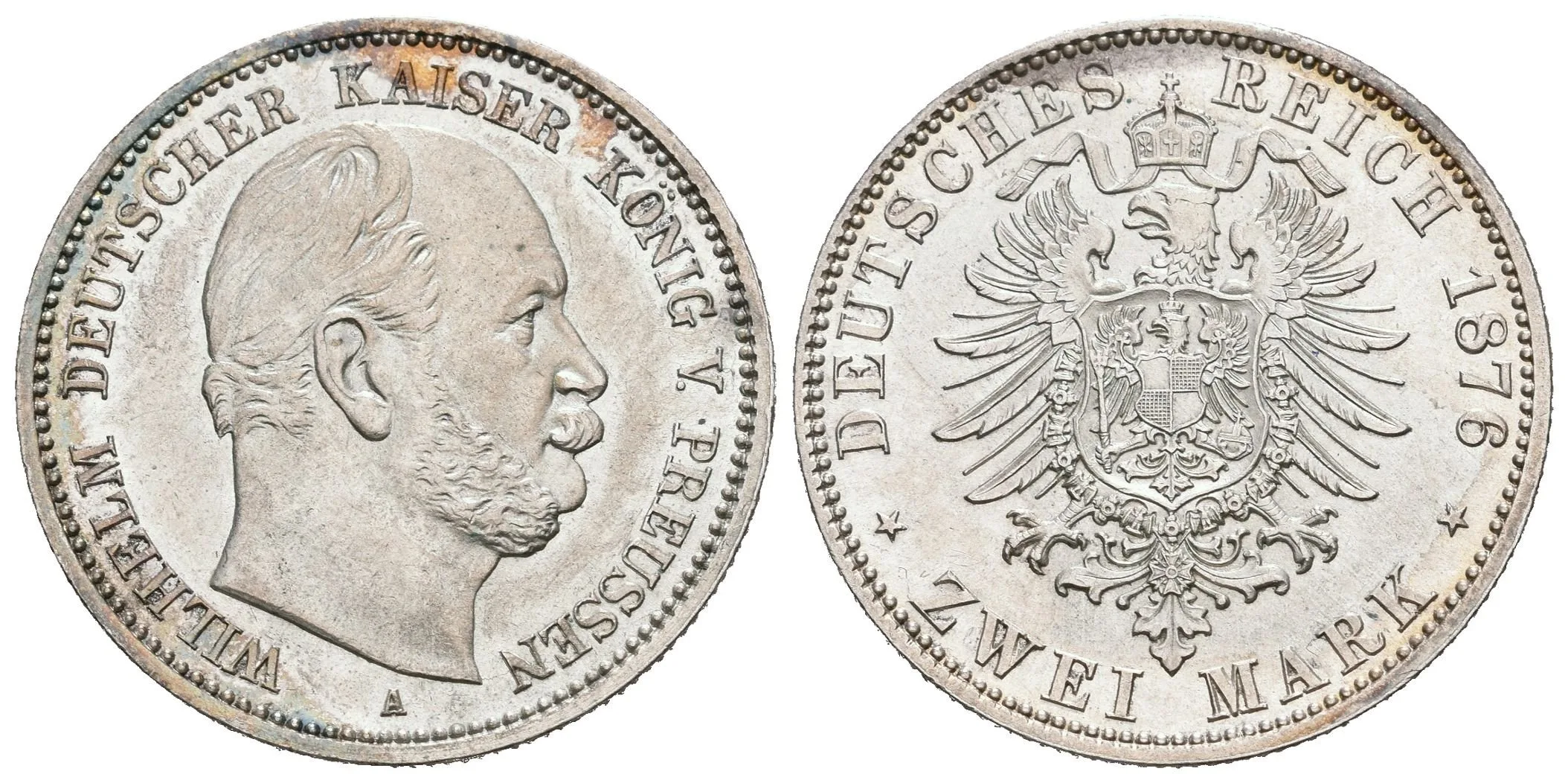 2 Marka 1876 A, J.96A, krásná zachovalost, patina, zbytky lesku, — 1