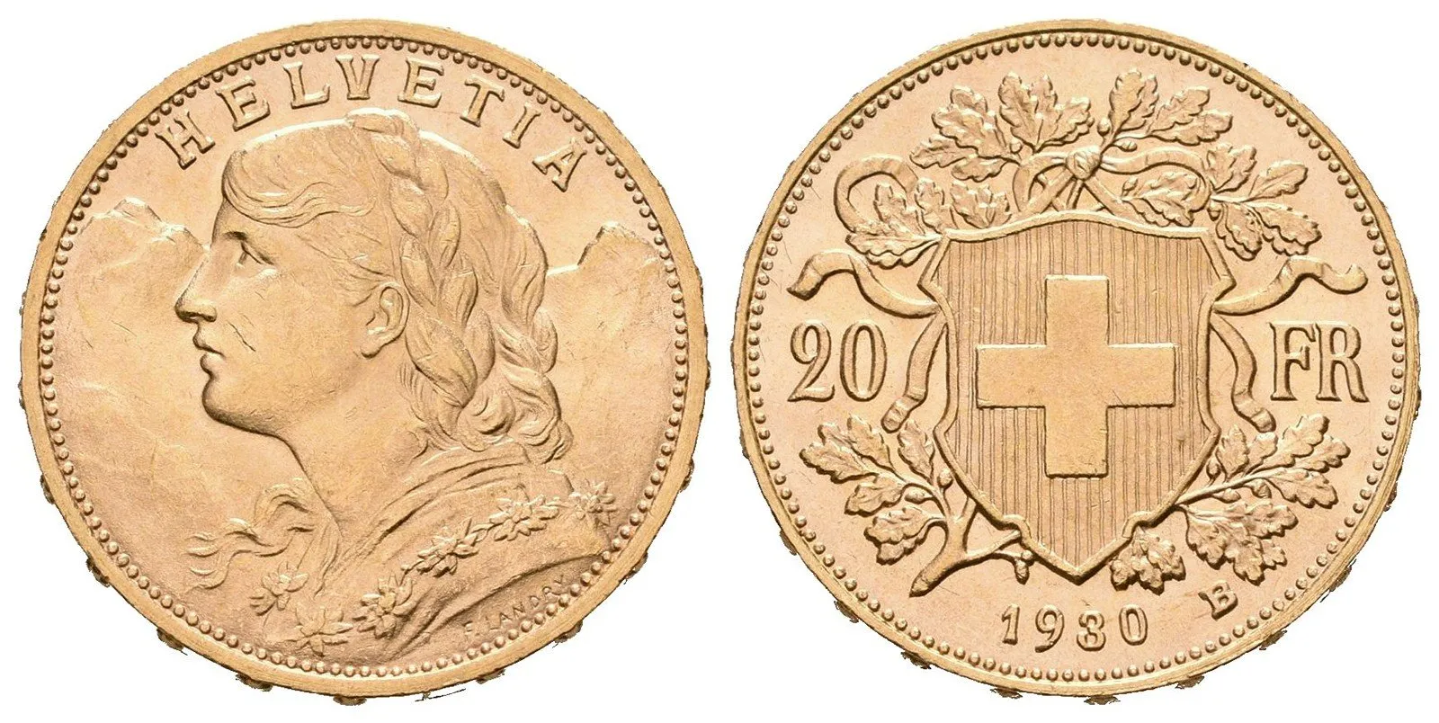 Švýcarsko, 20 Frank 1930 B