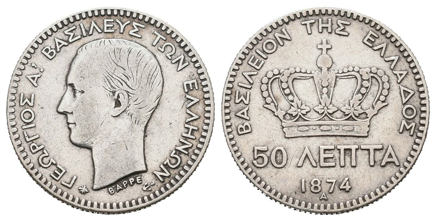 Řecko, 50 Lepton 1874