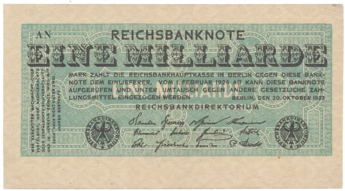 Německo, 1 Milliarde Mark 1923, Ro.119a