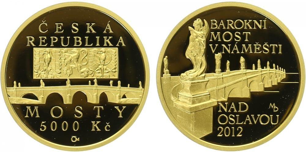 5000 Kč 2012 - Barokní most v Náměšti nad Oslavou, PROOF