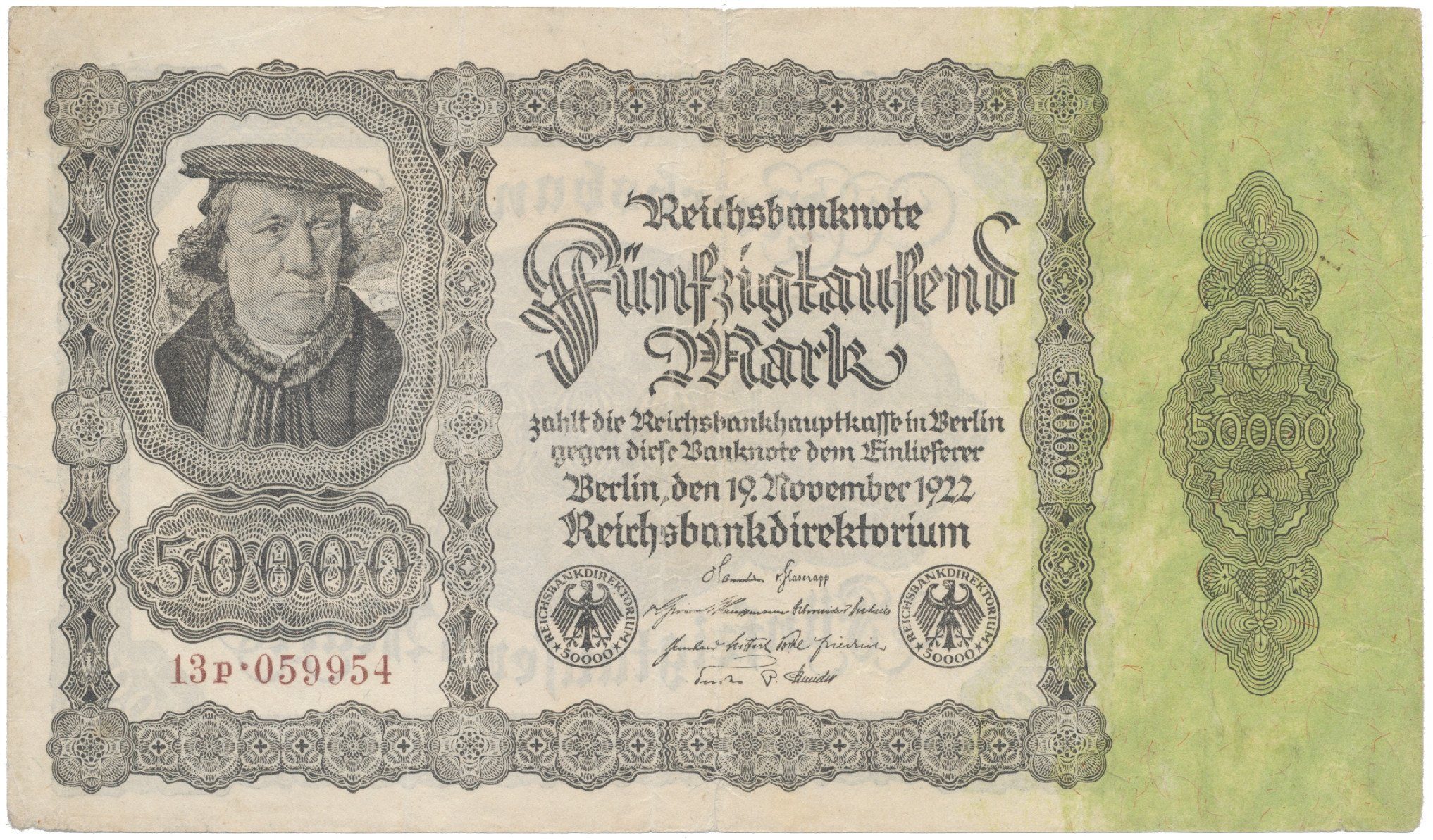 Německo, 50000 Mark 1922, Ro.79d