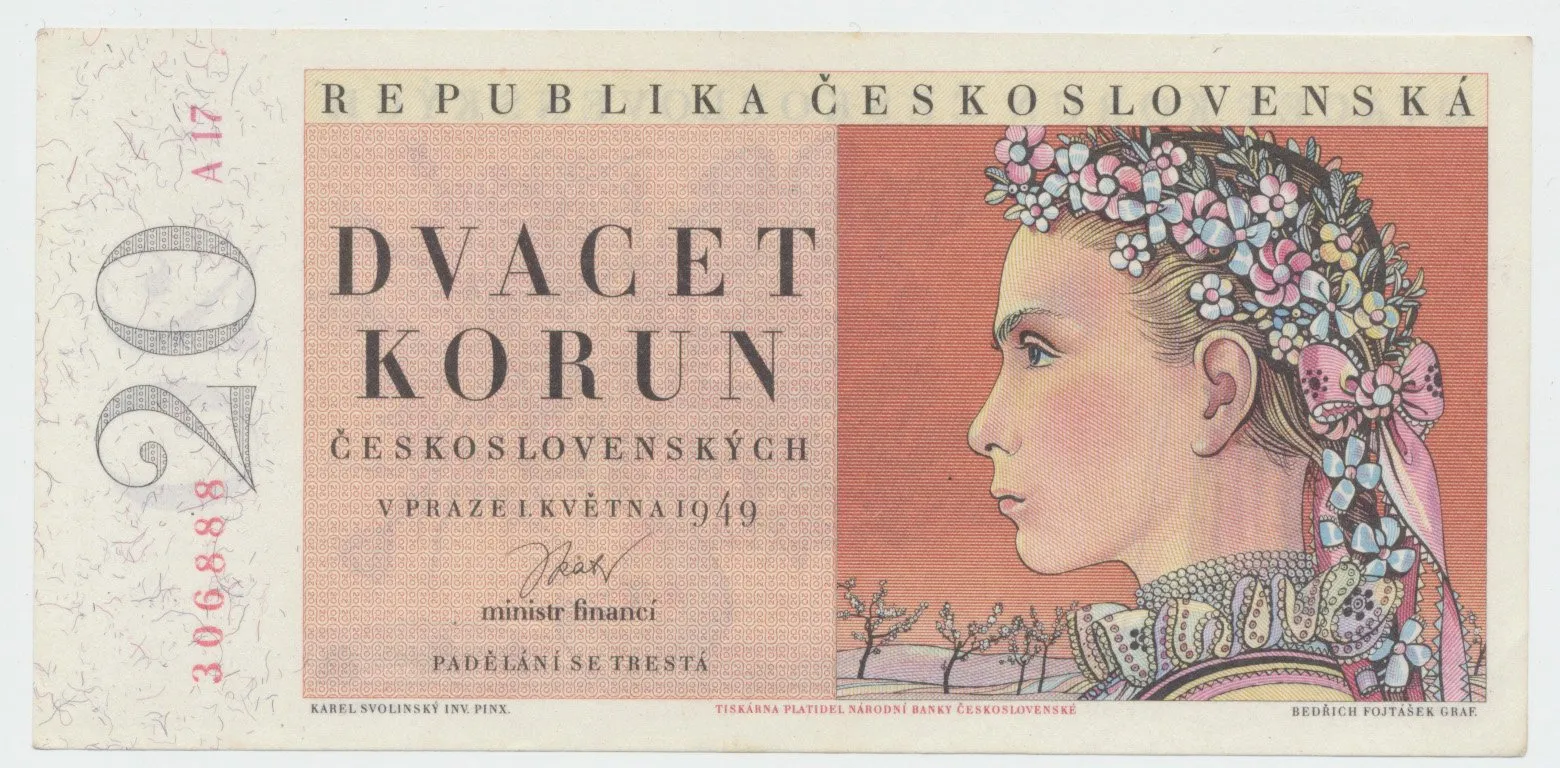 20 Koruna 1949, I. vydání, Hej.84a