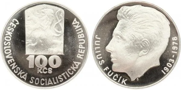 100 Kčs 1978 - Július Fučík, PROOF