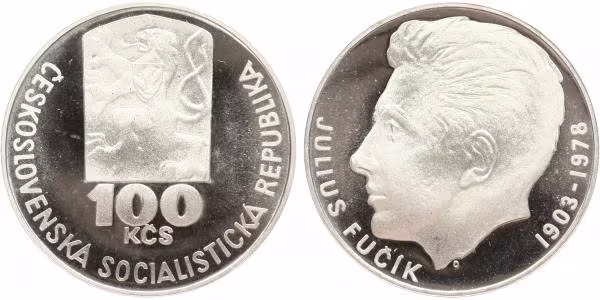 100 Kčs 1978 - Július Fučík, PROOF