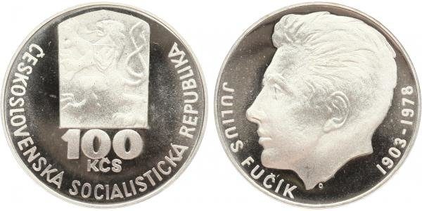 100 Kčs 1978 - Július Fučík, PROOF