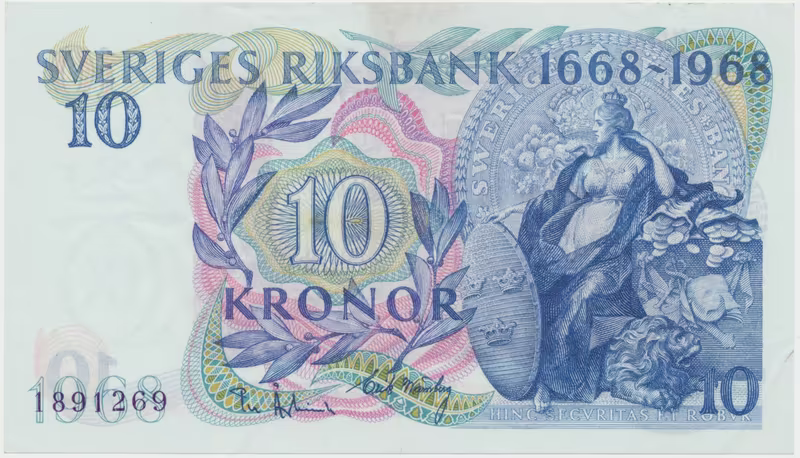 Švédsko, 10 Kronor 1958, jubilejní, P.56