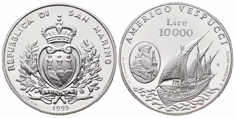 San Marino, 10000 Lir 1995 - Amerigo Vespucci