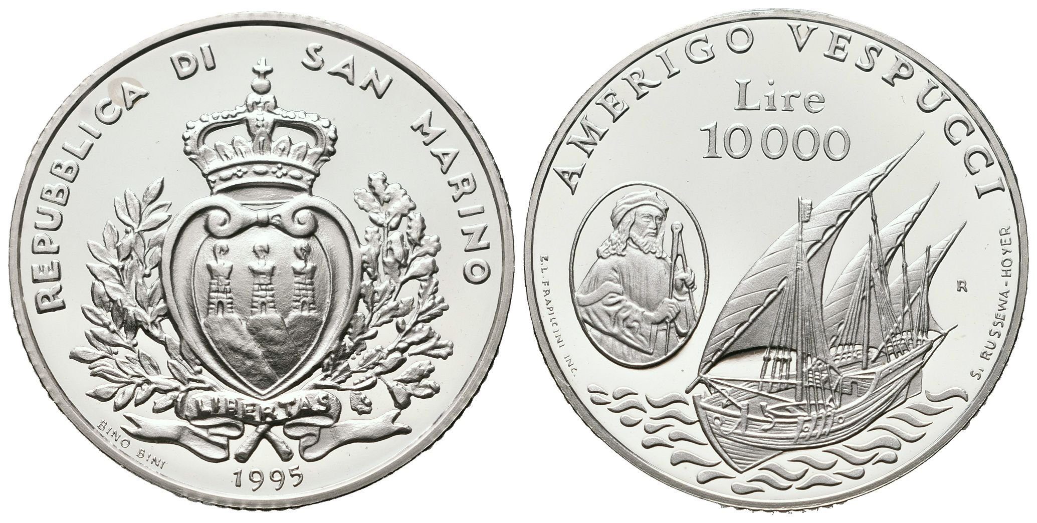 San Marino, 10000 Lir 1995 - Amerigo Vespucci