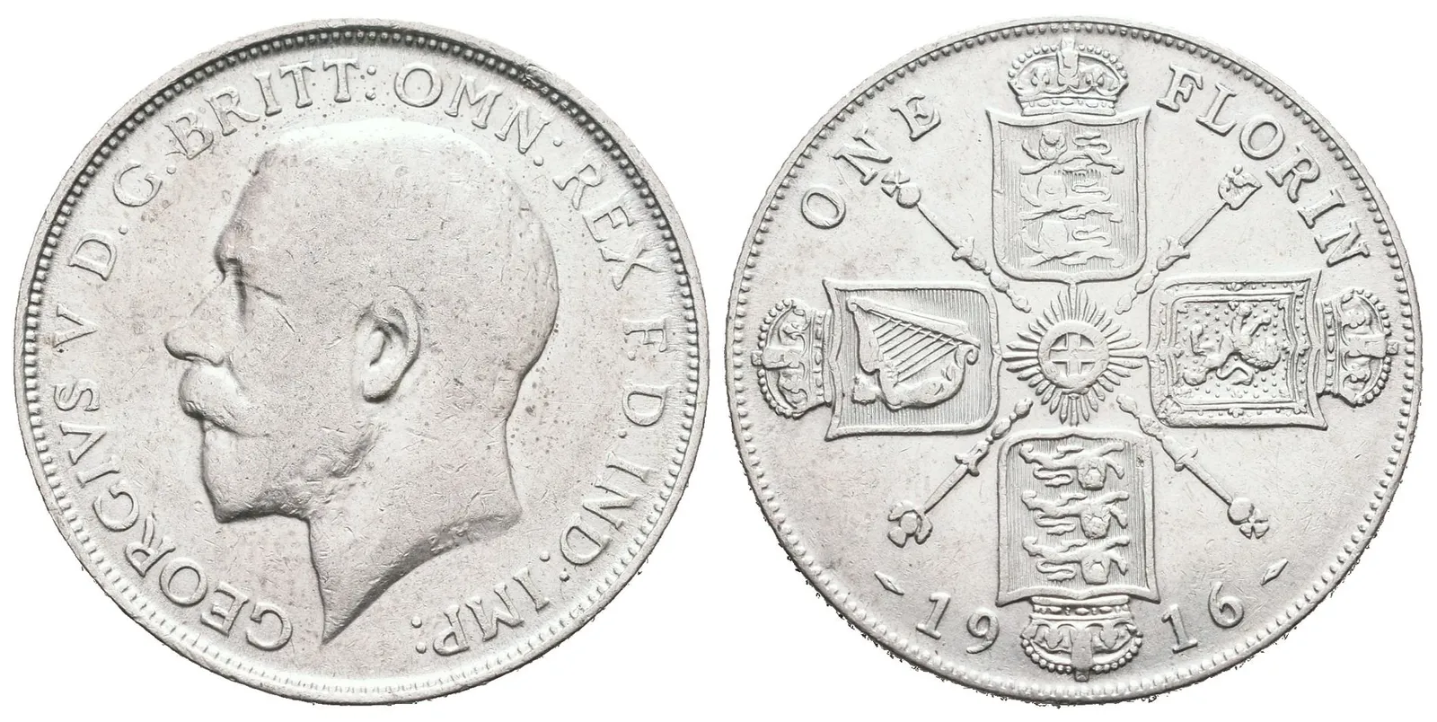Velká Británie, One Florin 1916