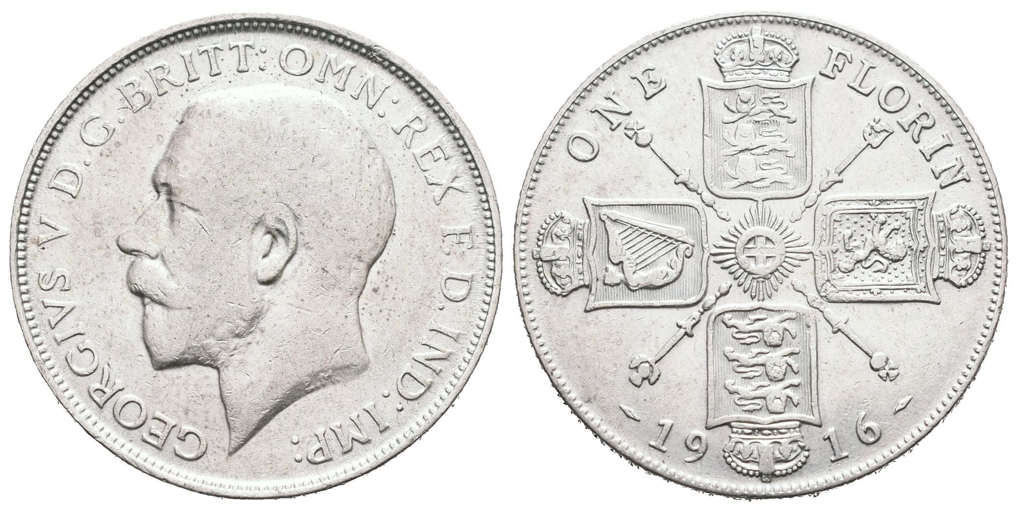 Velká Británie, One Florin 1916
