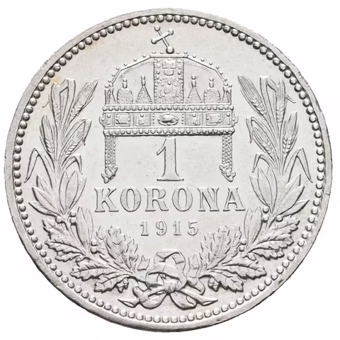 1 Koruna 1915 KB, luxusní zachovalost, ražební lesk
