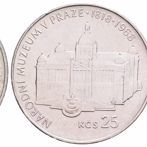 25 Kčs 1968 - Národní muzeum, Aurea.114, lesk, patina
