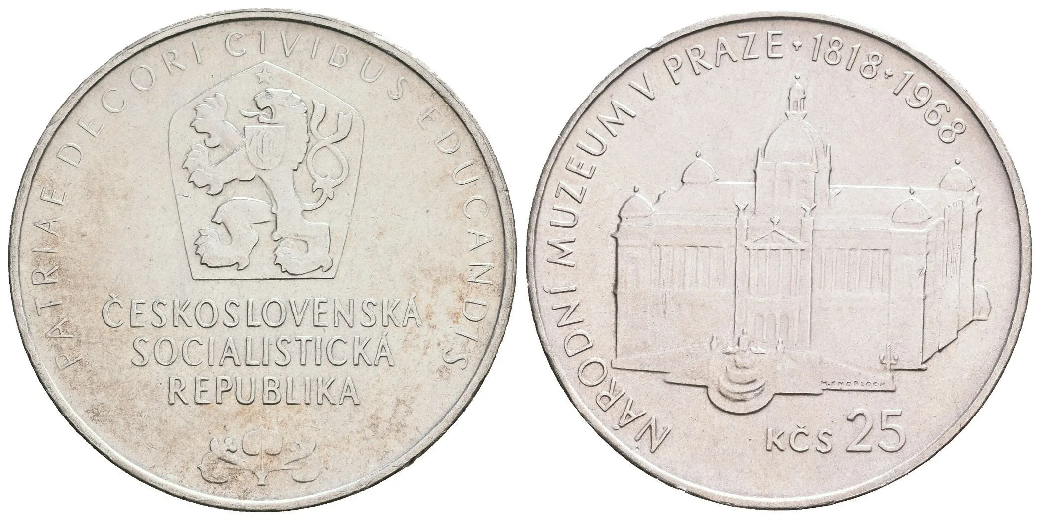 25 Kčs 1968 - Národní muzeum, Aurea.114, lesk, patina — 1