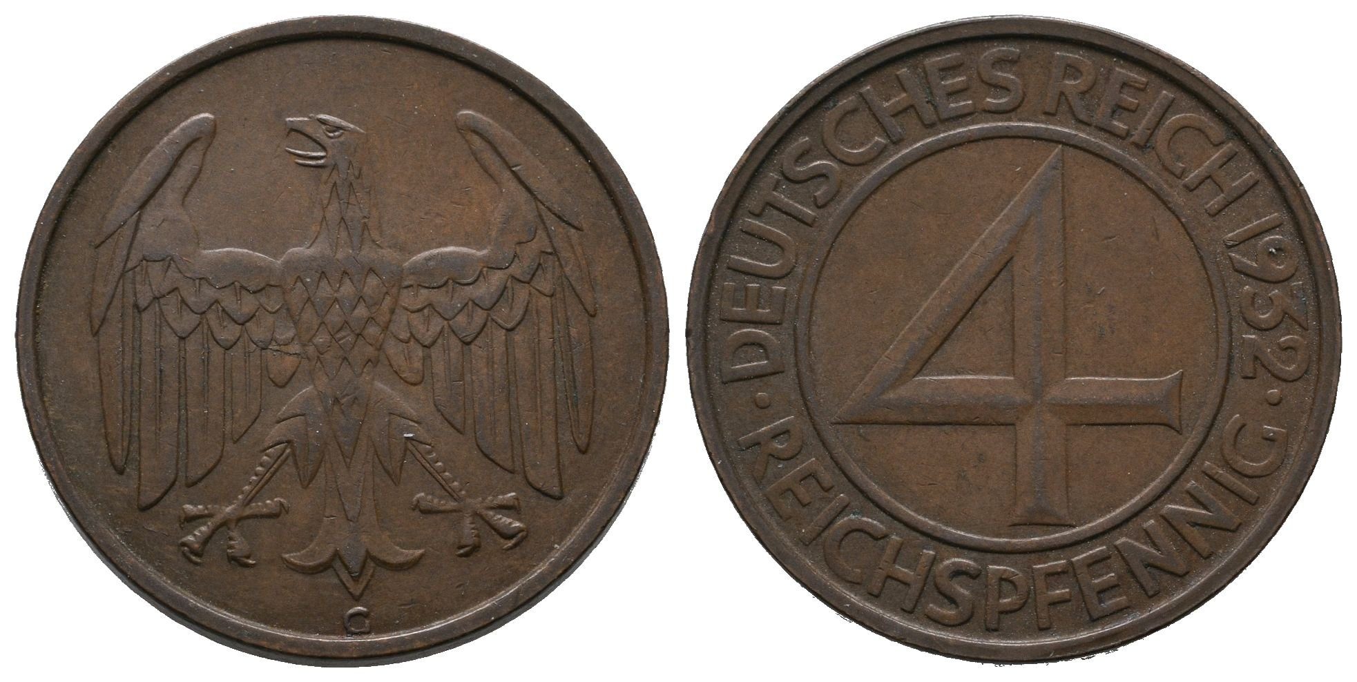 Výmar, 4 Reichspfennig 1932 A