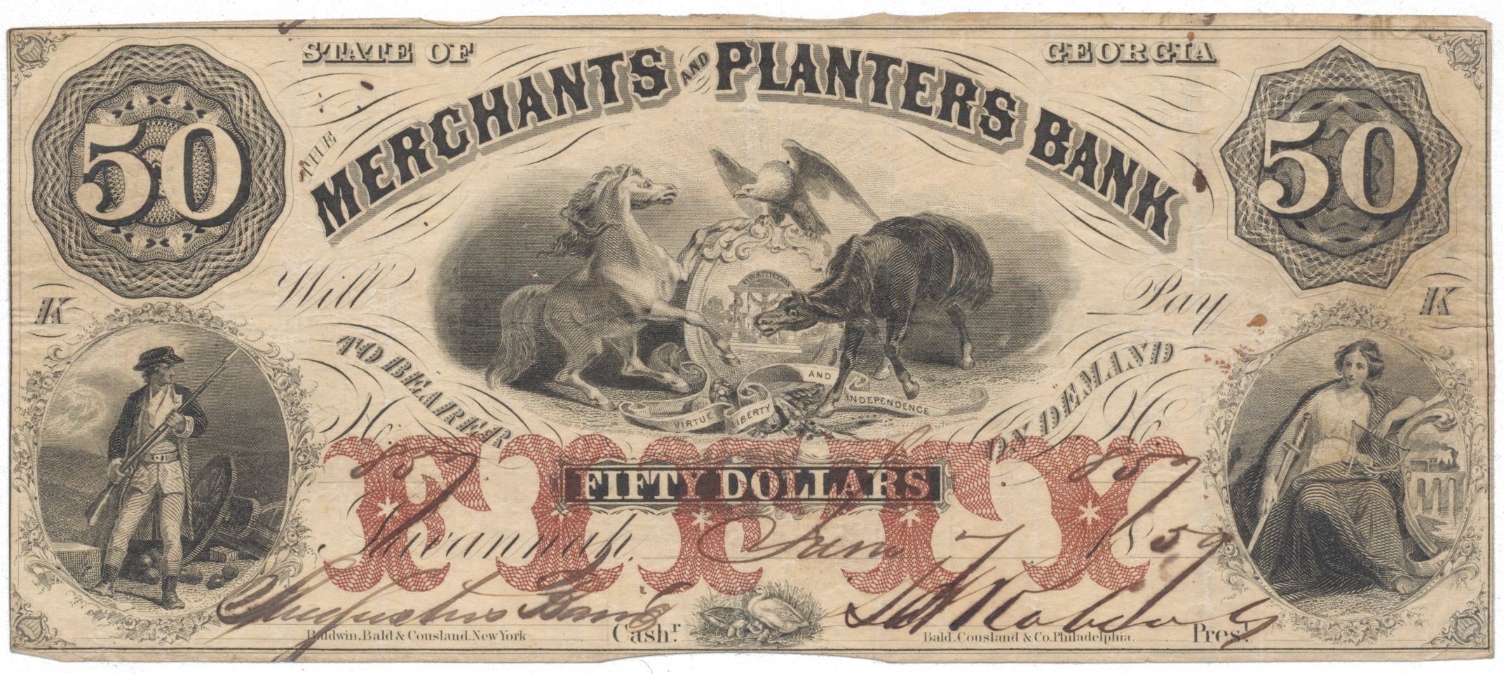 USA - Georgia, 50 Dollar 1859