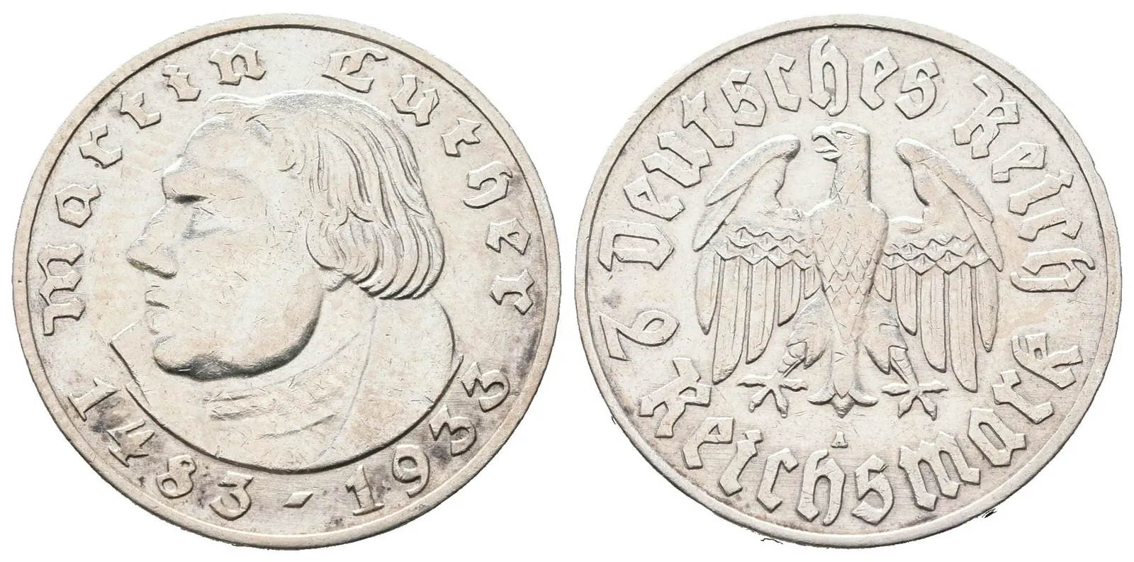 III. říše, 2 Marka 1933 A - Martin Luther